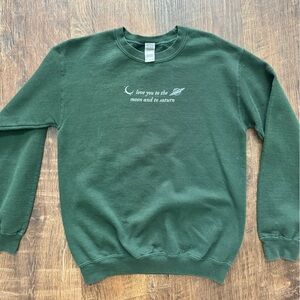 taylor swift “love you to the moon and to saturn” green crewneck